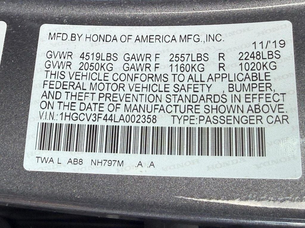 2020 Honda Accord Hybrid EX