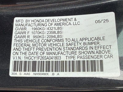 2025 Honda Accord LX