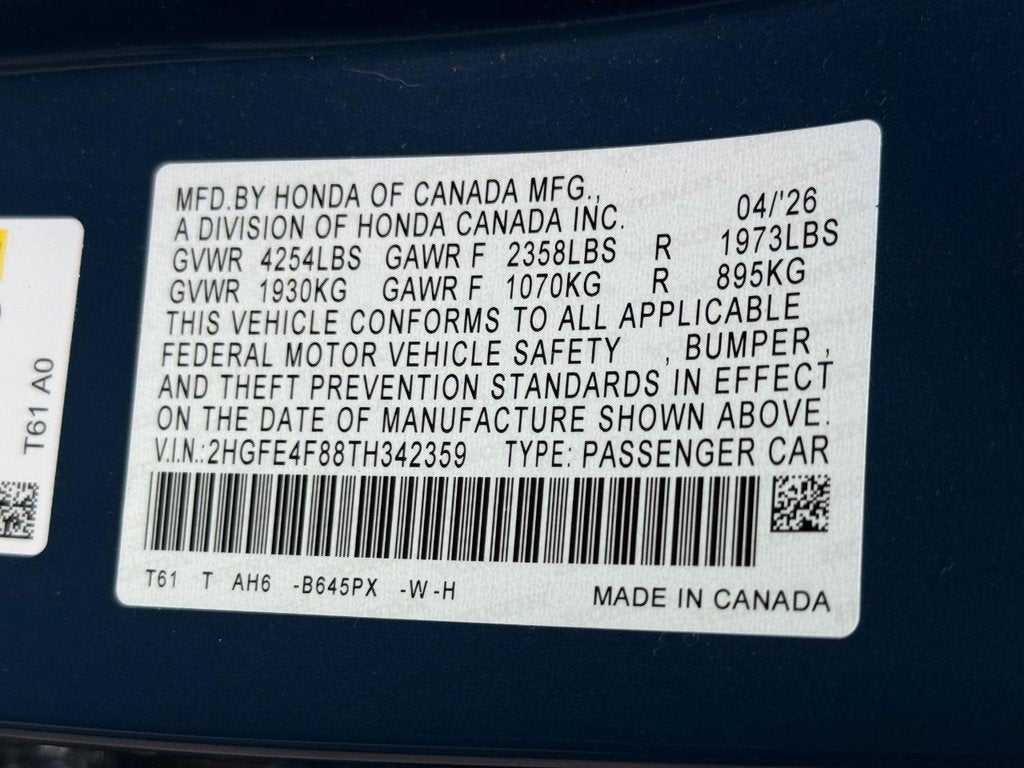 2026 Honda Civic Hybrid Sport