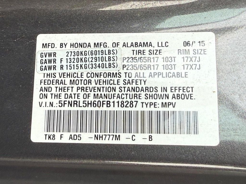2015 Honda Odyssey EX-L