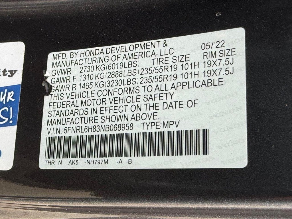 2022 Honda Odyssey Touring