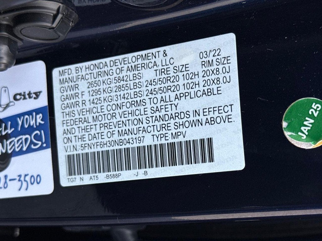 2022 Honda Pilot Sport