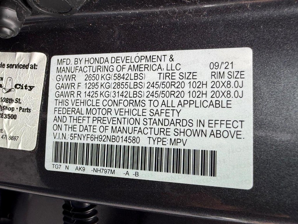 2022 Honda Pilot Touring 8 Passenger