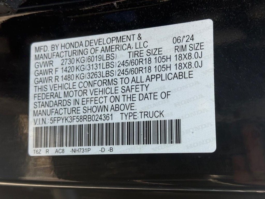 2024 Honda Ridgeline RTL