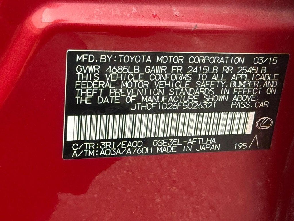 2015 Lexus IS 250