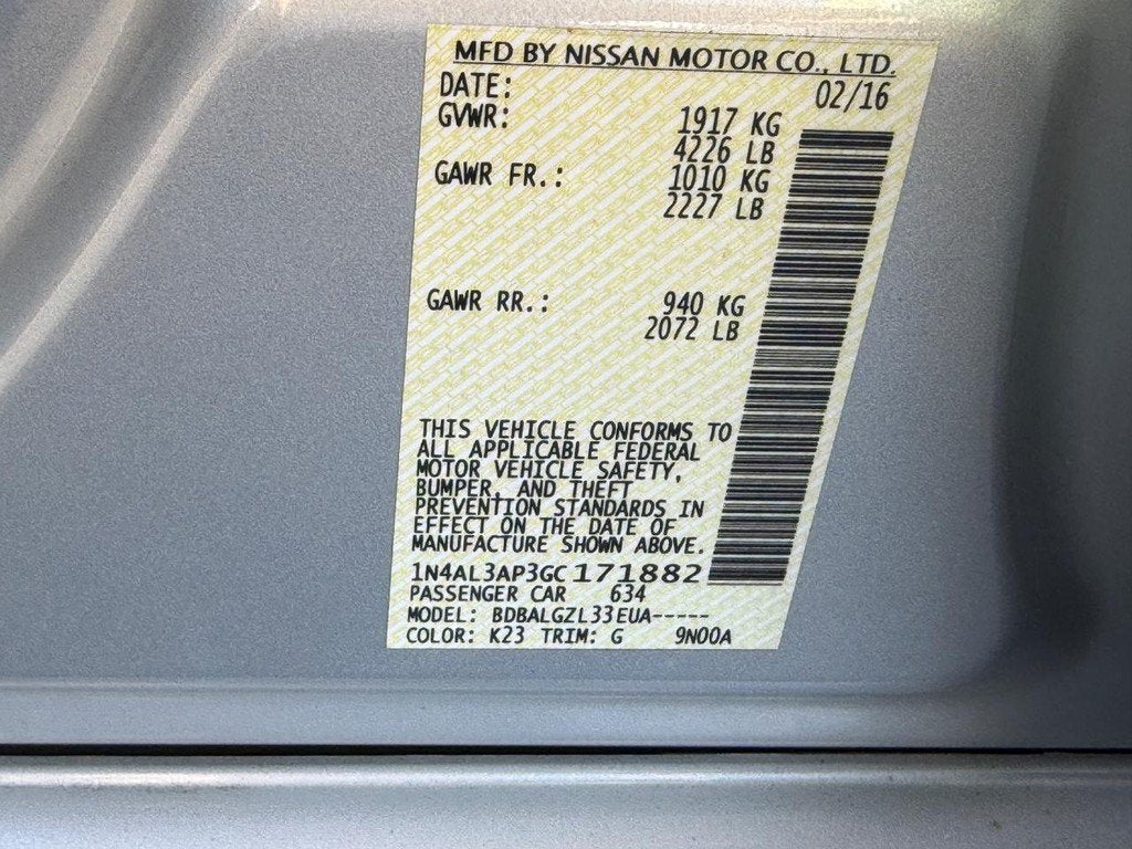 2016 Nissan Altima 2.5 S