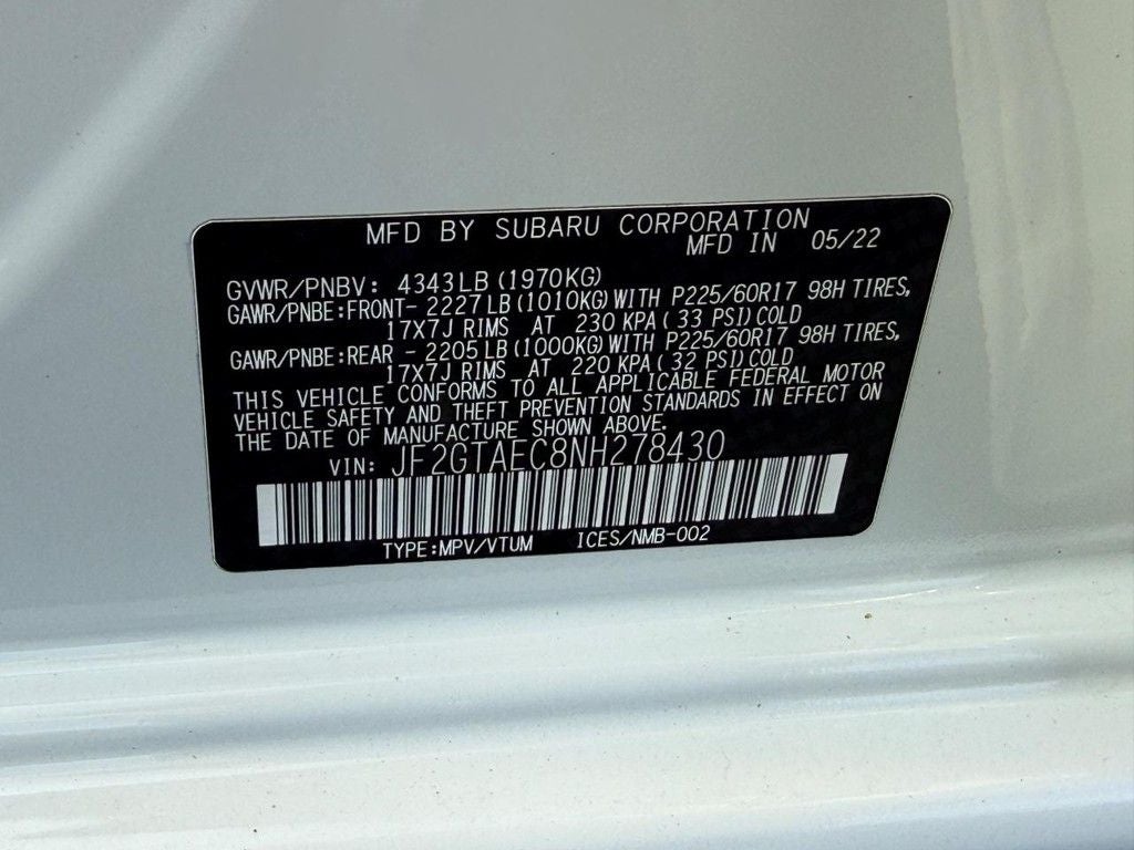 2022 Subaru Crosstrek Premium