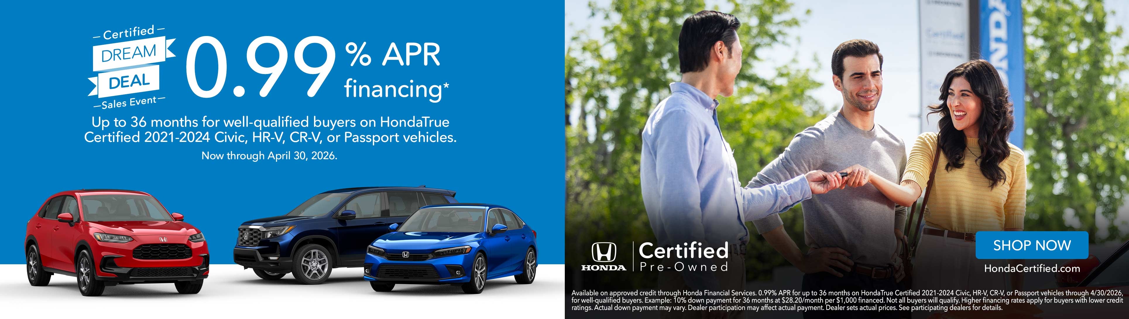 Honda CPO vehicle specials