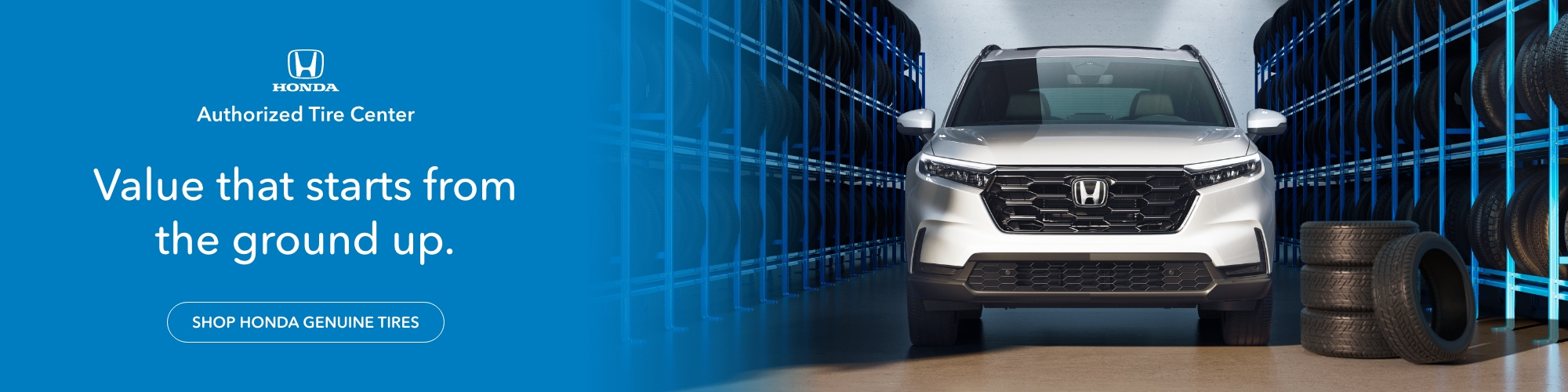 Honda Authorized Tire Center with CR-V and tire display