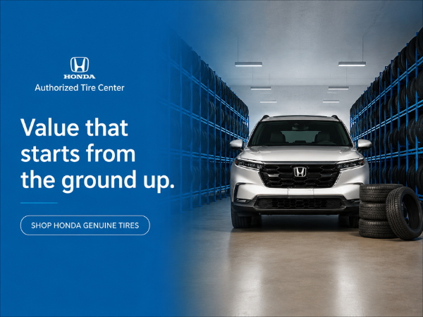 Honda Authorized Tire Center with CR-V and tire display