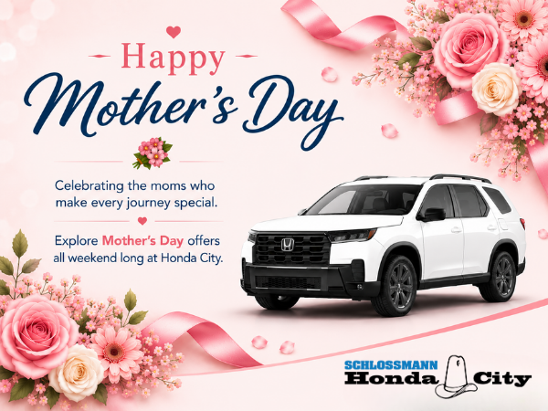 Honda City Mother’s Day banner with white Honda SUV