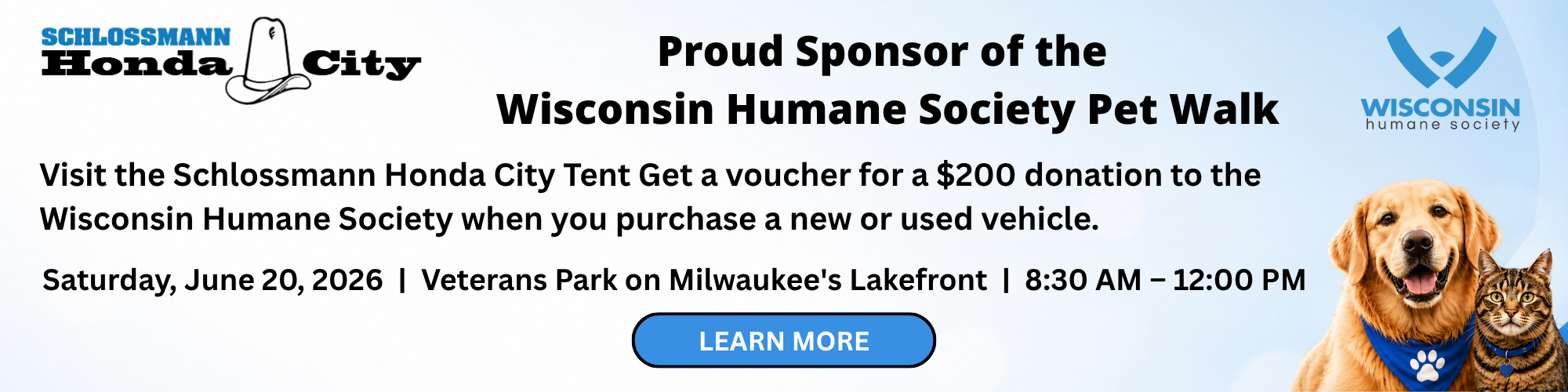 Schlossmann Honda City sponsors Wisconsin Humane Society Pet